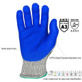 Automotive Grey Hppe / Glass Treater Safety Work A3 Coup Resistant Blue Nitrile Palm revêtu de paume